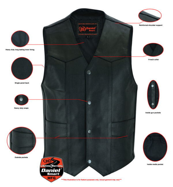 RC110 Traditional Single Back Panel Concealed Carry Vest - Image 2