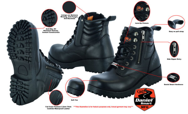 RC9768 Women's Side Zipper Plain Toe Boots - Image 2