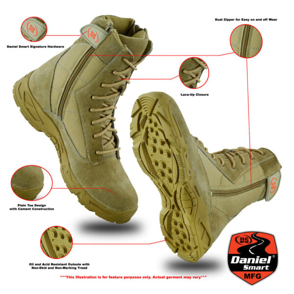 RC9783 Men's 9'' Desert Sand Tactical Boots - Image 2