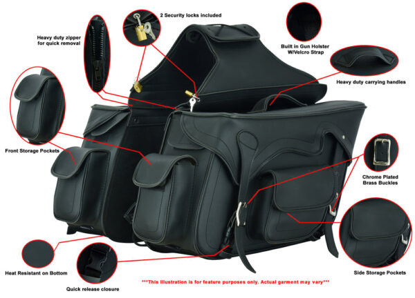 RC322 Two Strap Saddle Bag - Image 2