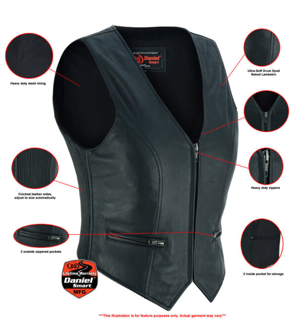 RC238 Women's Stylish Lightweight Zipper Front Vest - Image 2