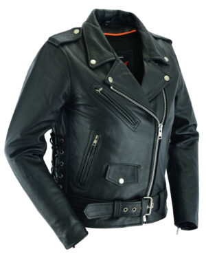 RC831 Women's Classic Side Lace Police Style M/C Jacket