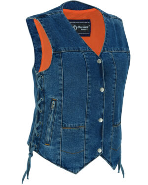 RM948 Women's 6 Pocket Denim Utility Vest - Blue
