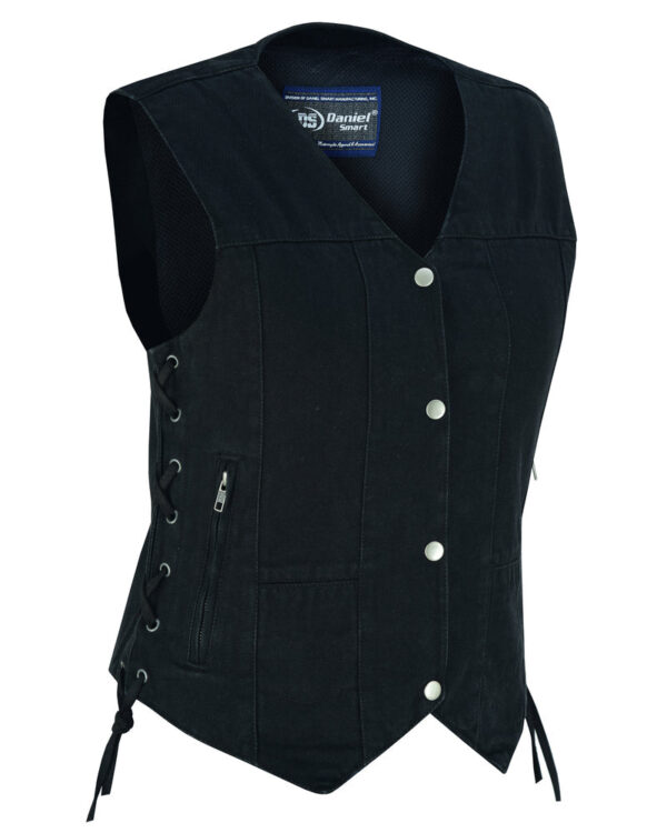 RM947 Women's 6 Pocket Denim Utility Vest - Black