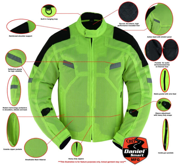 RC765 Men's Performance Mesh Jacket - High Vis - Image 2