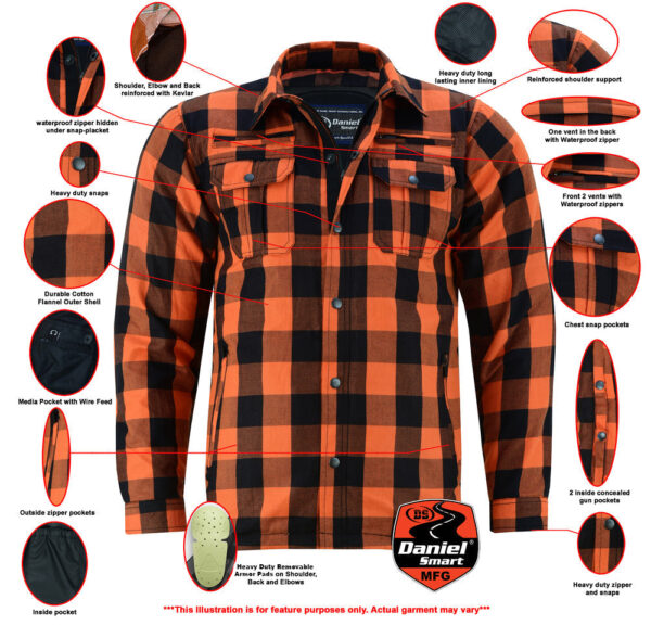 RC4675 Armored Flannel Shirt - Orange - Image 2