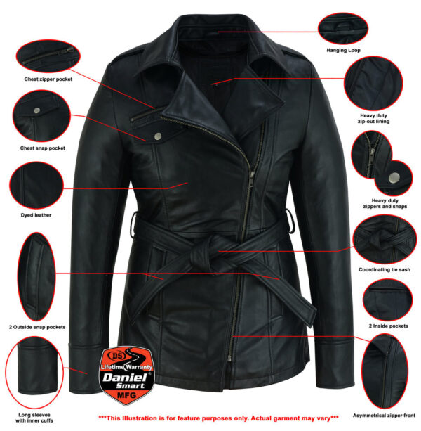 Elan Women's Leather Jacket Black - Image 2
