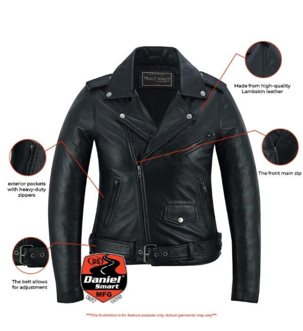 Night Shine Women's Black Fashion Leather Jacket - Image 2