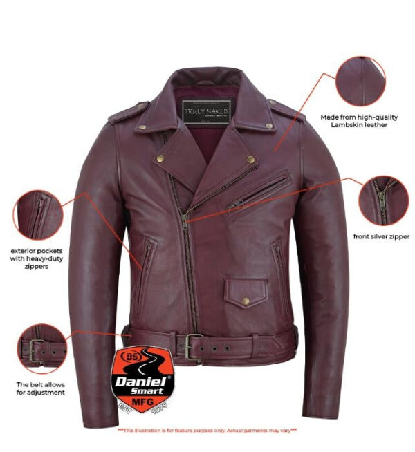 Rose Glow Women's Oxblood Fashion Leather Jacket - Image 2