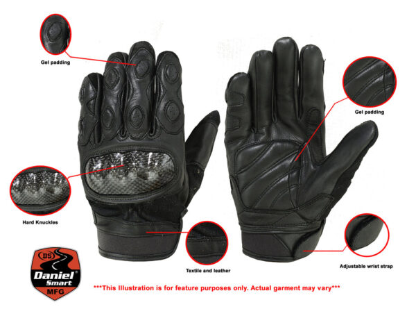 RC55BK Leather/ Textile Sporty Glove (BluWater) - Image 2