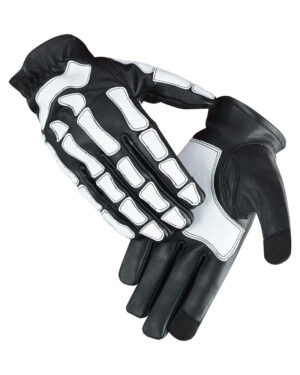 Glow Bones Black and White Leather Skeleton Glove (BluWater)