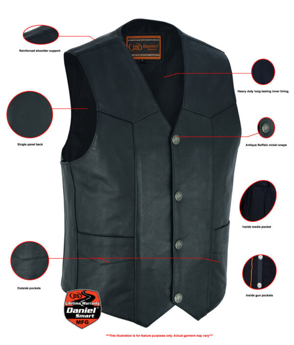 RC115 Men's Single Back Panel Concealed Carry Vest - Image 2
