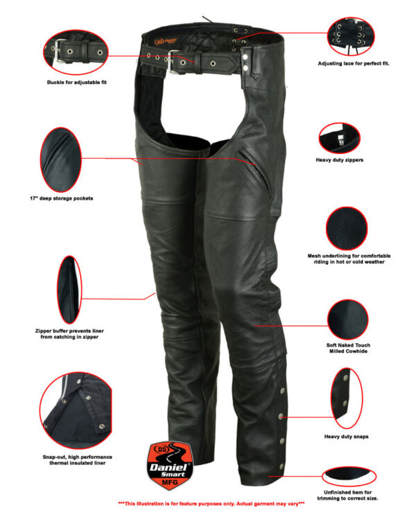 RC488 Unisex Deep Pocket Thermal Lined Chaps - Image 2