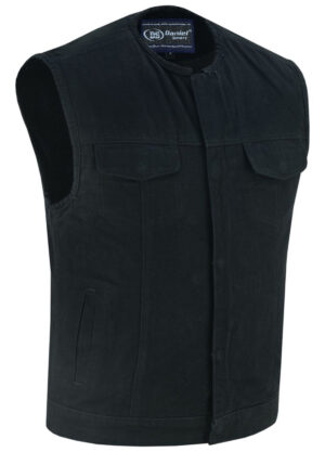 RM981BK Concealed Snaps, Denim Material, Hidden Zipper, w/o Collar