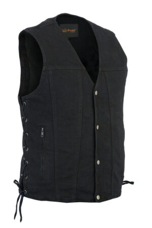 RM905BK Men's Single Back Panel Concealed Carry Denim Vest