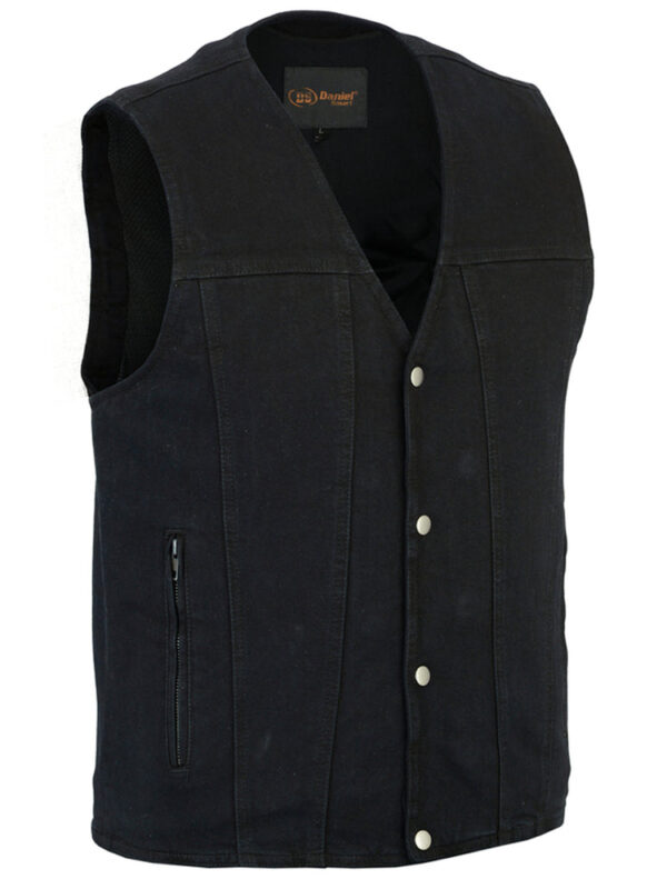 RM925BK Men's Single Back Panel Concealed Carry Denim Vest