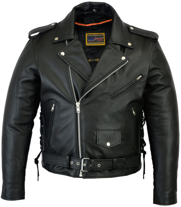 RC731 Men's Classic Side Lace Police Style M/C Jacket - Image 2