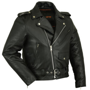 RC730 Men's Classic Plain Side Police Style M/C Jacket