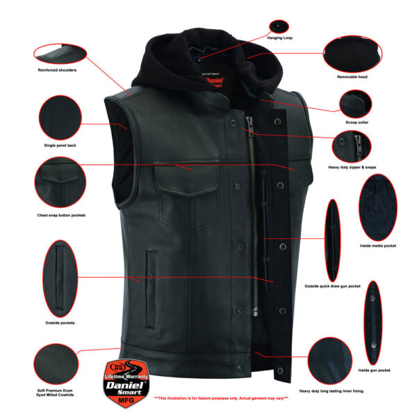 RC182 Concealed Snaps, Premium Naked Cowhide, Removable Hood & Hidden - Image 2