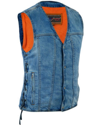 RM905BU    Men's Single Back Panel Concealed Carry Denim Vest