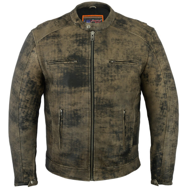 RC736 Men's Antique Brown Cruiser Jacket - Image 2
