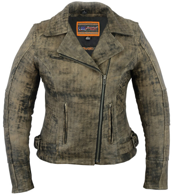 RC836 Women's Updated Stylish Antique Brown M/C Jacket - Image 2