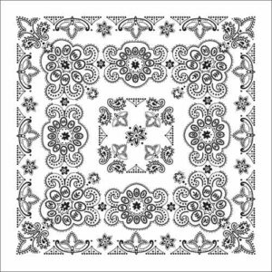 BD2506 Bandana Texas Paisley White [27" x27"]
