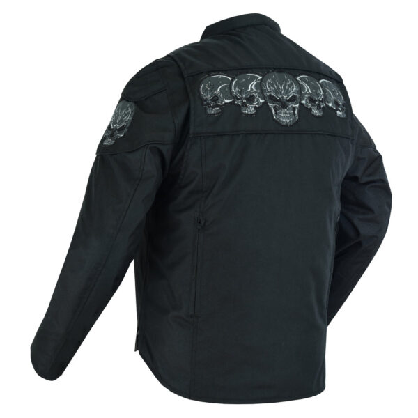 RC600 Men's Textile Scooter Style Jacket w/ Reflective Skulls - Image 11
