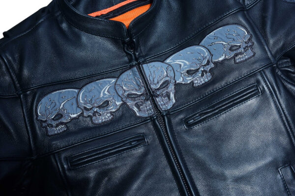 RC700 Men's Scooter Jacket w/Reflective Skulls - Image 12