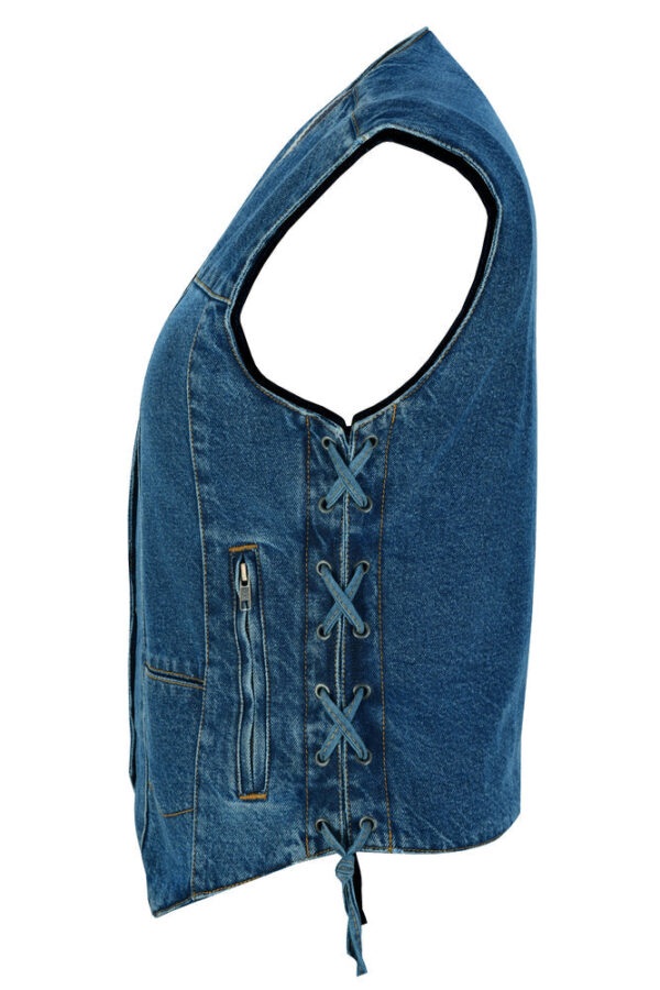 RM948 Women's 6 Pocket Denim Utility Vest - Blue - Image 8
