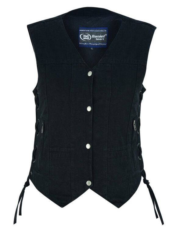 RM947 Women's 6 Pocket Denim Utility Vest - Black - Image 6