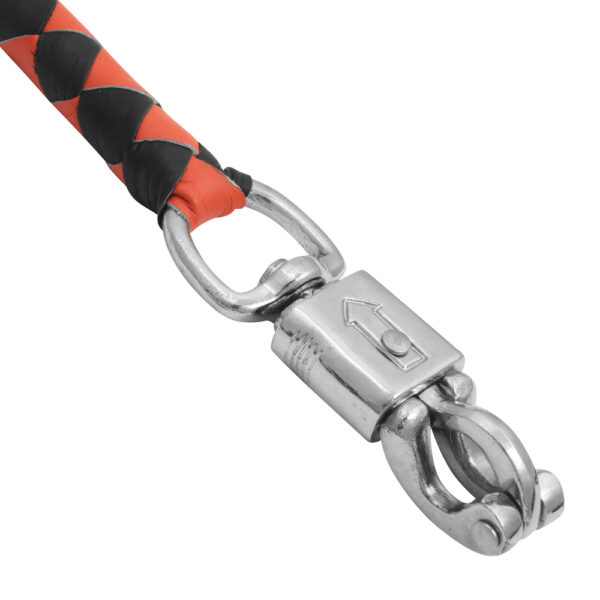 GBW209B Leather Biker Whip-Orange/Black W / White Pool Ball - Image 4