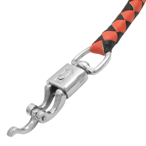 GBW209B Leather Biker Whip-Orange/Black W / White Pool Ball - Image 6