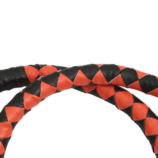 GBW209B Leather Biker Whip-Orange/Black W / White Pool Ball - Image 8