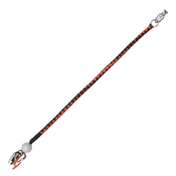 GBW209B Leather Biker Whip-Orange/Black W / White Pool Ball - Image 9