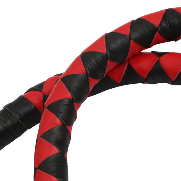 GBW211B Leather Biker Whip-Red/Black W / White Pool Ball - Image 4