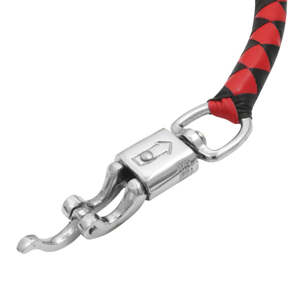 GBW211B Leather Biker Whip-Red/Black W / White Pool Ball - Image 6