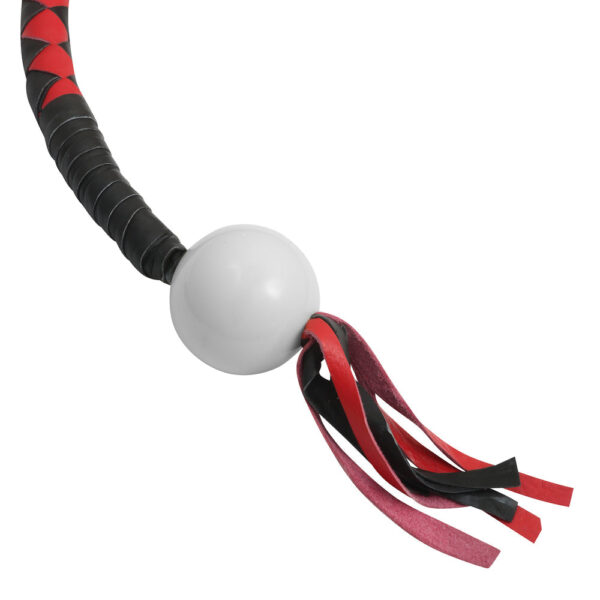 GBW211B Leather Biker Whip-Red/Black W / White Pool Ball - Image 7