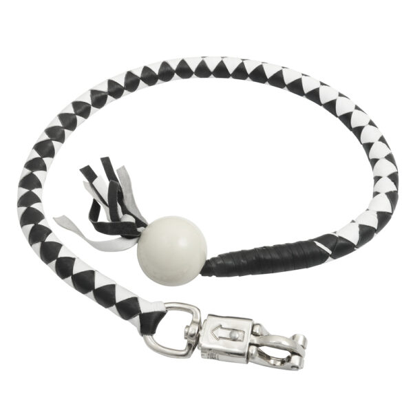 GBW212B Leather Biker Whip-White/black W / White Pool Ball - Image 3