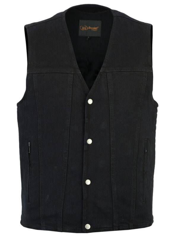 RM925BK Men's Single Back Panel Concealed Carry Denim Vest - Image 5