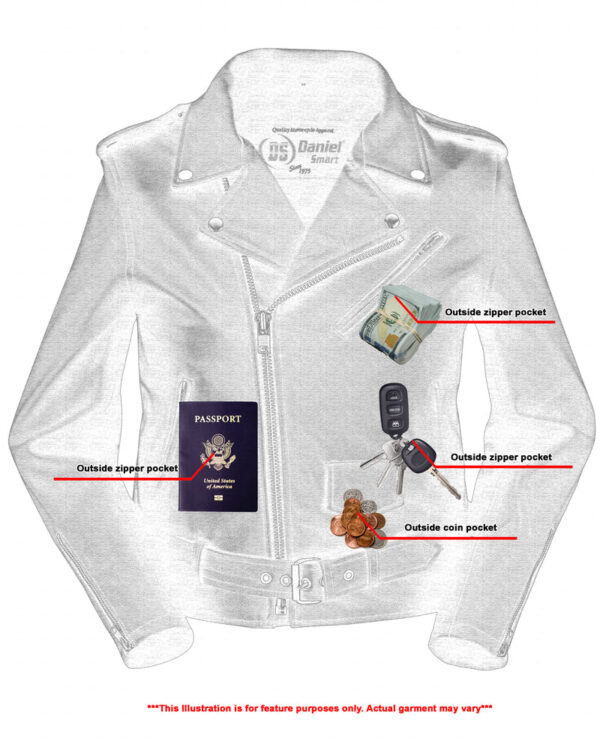 RC850 Women's Classic Plain Side Fitted M/C Style Jacket - Image 4