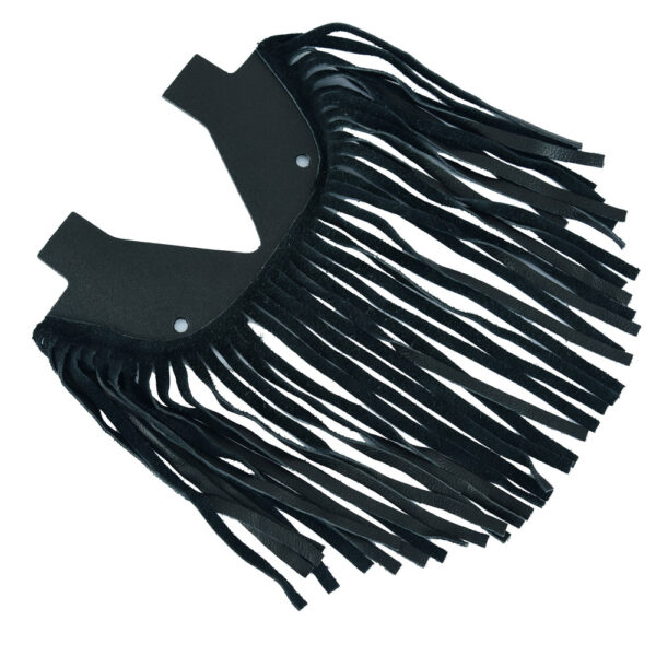B1004 Black Leather Floor Boards with Fringe - Small - Image 3