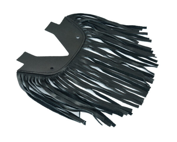 B1004 Black Leather Floor Boards with Fringe - Small - Image 4