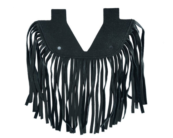 B1004 Black Leather Floor Boards with Fringe - Small - Image 5