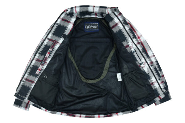 RC4672 Armored Flannel Shirt - Black, White & Red - Image 3