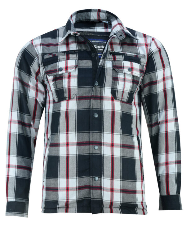 RC4672 Armored Flannel Shirt - Black, White & Red - Image 4