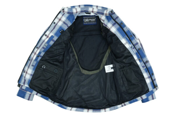 RC4673 Armored Flannel Shirt - Blue, White & Maroon - Image 3