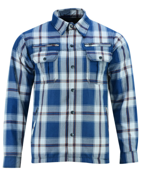 RC4673 Armored Flannel Shirt - Blue, White & Maroon - Image 6