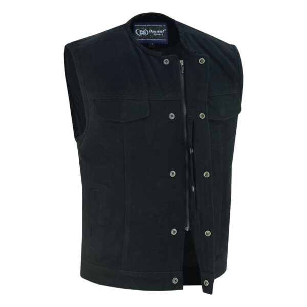 RM981BK Concealed Snaps, Denim Material, Hidden Zipper, w/o Collar - Image 5