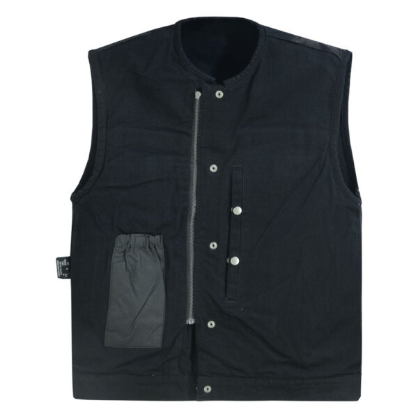 RM981BK Concealed Snaps, Denim Material, Hidden Zipper, w/o Collar - Image 6